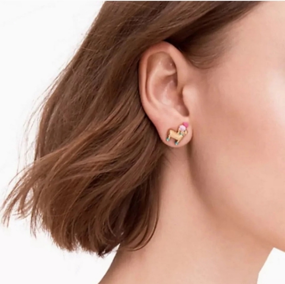 🐶▪️Kate Spade ▪️Haute Stuff ‘penny the piñata’ Dog Stud Earrings - Picture 2 of 6